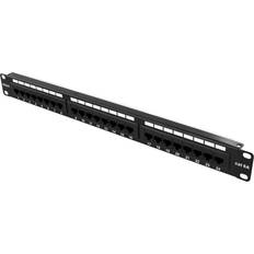 Deltaco Ukategoriseret Deltaco 19" patch panel, 24xRJ45, Cat6a, UTP, 10Gbps, black