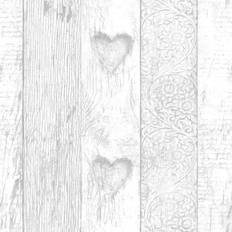 Fresco Plank Love Heart Wallpaper