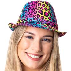 Kostumer Folat Trilbyhatt Regnbågsfärgad Leopard