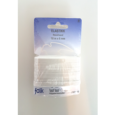 Diverse Elastik Flad Hvid 6mm 10m