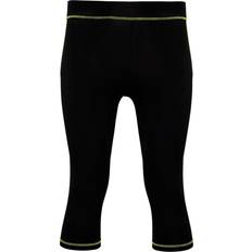 Tridri Calf Length Leggings Women - Black/Lightning Green