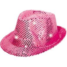 Roze Hoeden Folat Trilby with LED and Glitter Pink