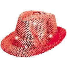 Trilby with LED and Glitter Red