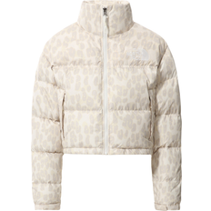 The North Face Womens Nuptse 700 Fill Short Jacket Silver Grey Leopard