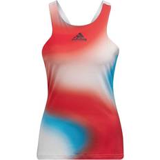 Multifärgade - Träningsplagg Linnen adidas Melbourne Tennis Printed Y-Tank Top Women - White/Vivid Red/Sky Rush