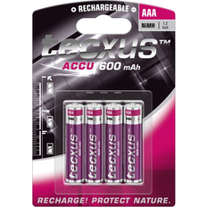 AAA (LR03) - Laddningsbara standardbatterier Batterier & Laddbart Tecxus AAA NiMH 600mAh Compatible 4-pack