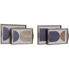 Beige Bandejas de Servir Dkd Home Decor - Bandejade servicio 2pcs