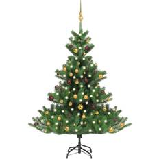 Hvite Juletrær vidaXL Nordmann Fir LED & Ball Juletre 150cm