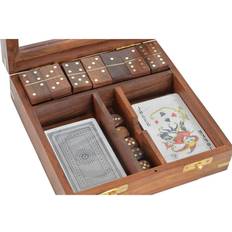 Dkd Home Decor Brætspil Sheesham Krystal Kobber Rosentræ (4 pcs) (17 x 17 x 5.5 cm)