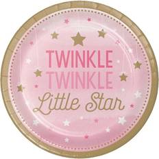Creative Party Paptallerkener One Little Star Girl 8-pak