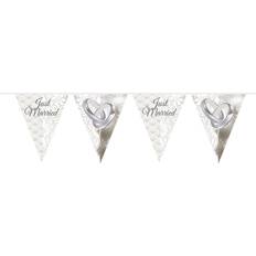 Beige Guirlander Folat Flagbanner Just Married. 10 meter