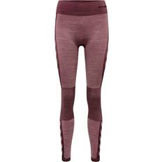 Dame - Yoga Tights Hummel Clea Seamless Mid Waist Tights Women - Fudge/Woodrose Melange