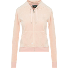 Juicy Couture Classic Velour Diamante Robertson Zip Hoodie - Pale Pink