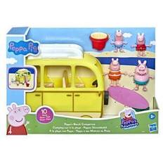 Hasbro Peppa Pig Peppa’s Adventures Peppa’s Beach Campervan Vehicle Preschool Toy: 10 Pieces, Rolling Wheels; Ages 3 and Up