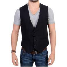 Costume National Black striped cotton casual vest