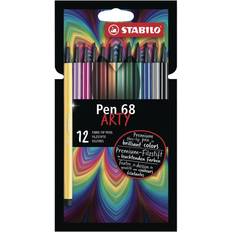 Multicoloured Brush Pens Stabilo Pen 68 Fibre Tip Pack of 12