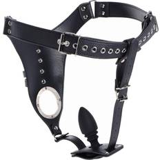 Male Chastity Harness with Silicone Anal Plug