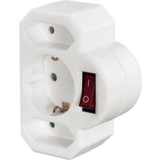 Hama Multi Socket 3-fold adapter med afbryder hvid