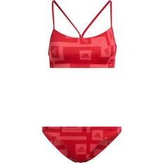 Damen - XXS Bikini-Sets Adidas Women's Logo Graphic Bikini Set - Semi Turbo/Vivid Red