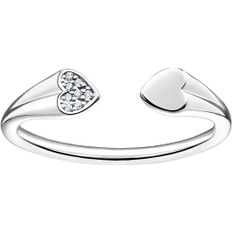 Nickel Free Rings Charm Club Heart Ring - Silver/Transparent