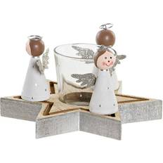 Hvid - Krystal Lysestager, Lys & Dufte Dkd Home Decor Julelys Holder Krystal Træ (17 x 17 x 9 cm) Fyrfadsstage