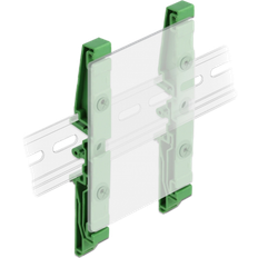 Grün Kabelklammer DeLock DIN rail clip for PCB 122 mm 4 pieces