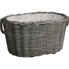 vidaXL Vedkurv Med Bærehåndtak 60x40x28 cm Grå Seljetre
