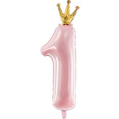 Foil Balloon 1 Year Crown Pink