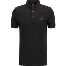 HUGO BOSS Stretch Cotton Slim Fit with Logo Patch Polo Shirt - Black