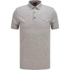 HUGO BOSS Stretch Cotton Slim Fit with Logo Patch Polo Shirt - Light Grey