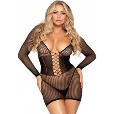 Sexspielzeuge Leg Avenue Net Long Sleeve Mini Dress O/S