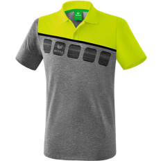 Erima 5-C Polo Shirt Kids - Grey Marl/Lime Pop/Black