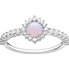 Glass Rings Thomas Sabo Charm Club Ring - Silver/Pink/Transparent