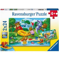 Jigsaw Puzzles Ravensburger Bear Family Camping 2x24 Pieces