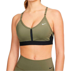 Indy v neck bra sport bh dam Nike Dri-FIT Indy Light-Support Padded V-Neck Sports Bra - Medium Olive/Black/Black/White