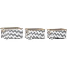 Dkd Home Decor Kurvesæt Polyester Jute Zigzag Boho (3 pcs) Kurv