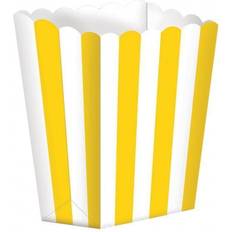 Raidallinen Popcorn-laatikot Amscan Popcorn Box Stripes Sunshine 5-pack