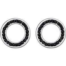 Everneed Circle Earrings - Silver/Black