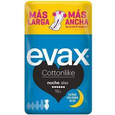 Toallas menstruales rebaja Evax Compresas Cottonlike Alas Para Noche 18 Uds