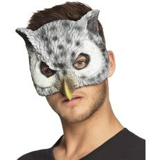 Grau Masken Boland 56735 Semi-Mask Owl Shaped 24 x 17 cm Grey