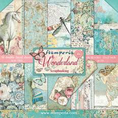 STAMPERIA Paper Pad 10 Sheets Double-Sided Wonderland Paper, Multi-Colour, 30.5 x 30.5 (12" x 12"