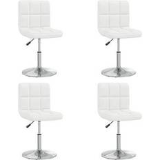 vidaXL Chaises À Manger Lot 4 Blanc Similicuir Chaise de Cuisine 85.5cm 4pcs