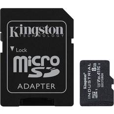 Minnekort & minnepenner Kingston Industrial microSDHC Class 10 UHS-I U3 V30 A1 100/20MB/s 8GB +Adapter