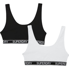 Superdry Organic Cotton Grace Super Bralette 2-pack - Optic/Black