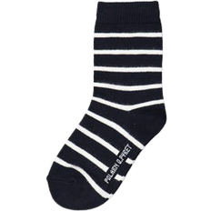 Randiga Strumpor Barnkläder Polarn O. Pyret Kid's Striped Socks 2-Pack - Dark Navy Blue