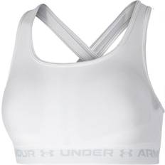 Fitness & Gym - Woman Underwear Under Armour Mid Crossback Sports Bra - White/Halo Gray