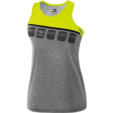 Poliéster Camisetas de tirantes Erima Kid's 5-C Tank Top - Grey Marl/Lime Pop/Black