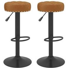 vidaXL Tabourets 2 pcs Gris Velours Tabouret de bar 83cm 2pcs