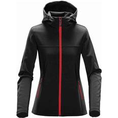 Stormtech Women's Orbiter Softshell Hoody - Black/Bright Red