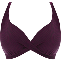 Purple - Stripes Swimwear Fantasie Long Island Deep Plunge Bikini Top - Vino